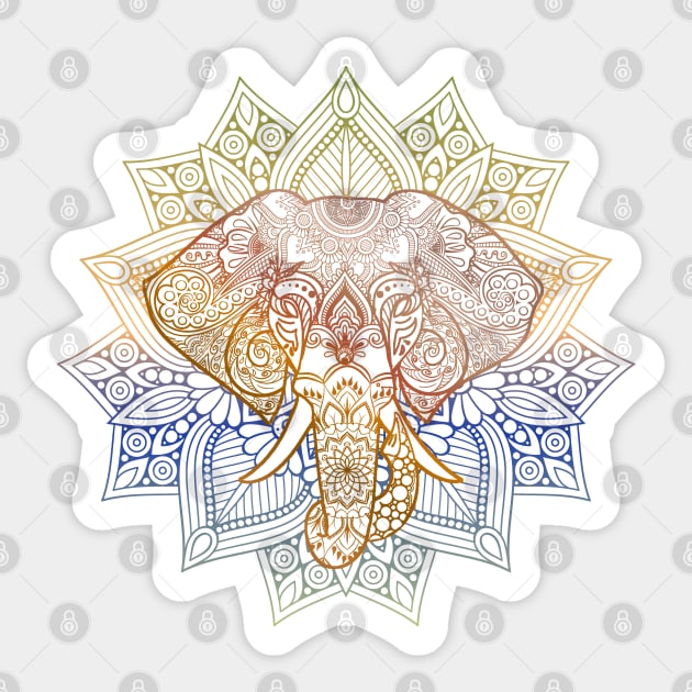 Elephant Mandala Vintage Grunge Sticker by Bluepress